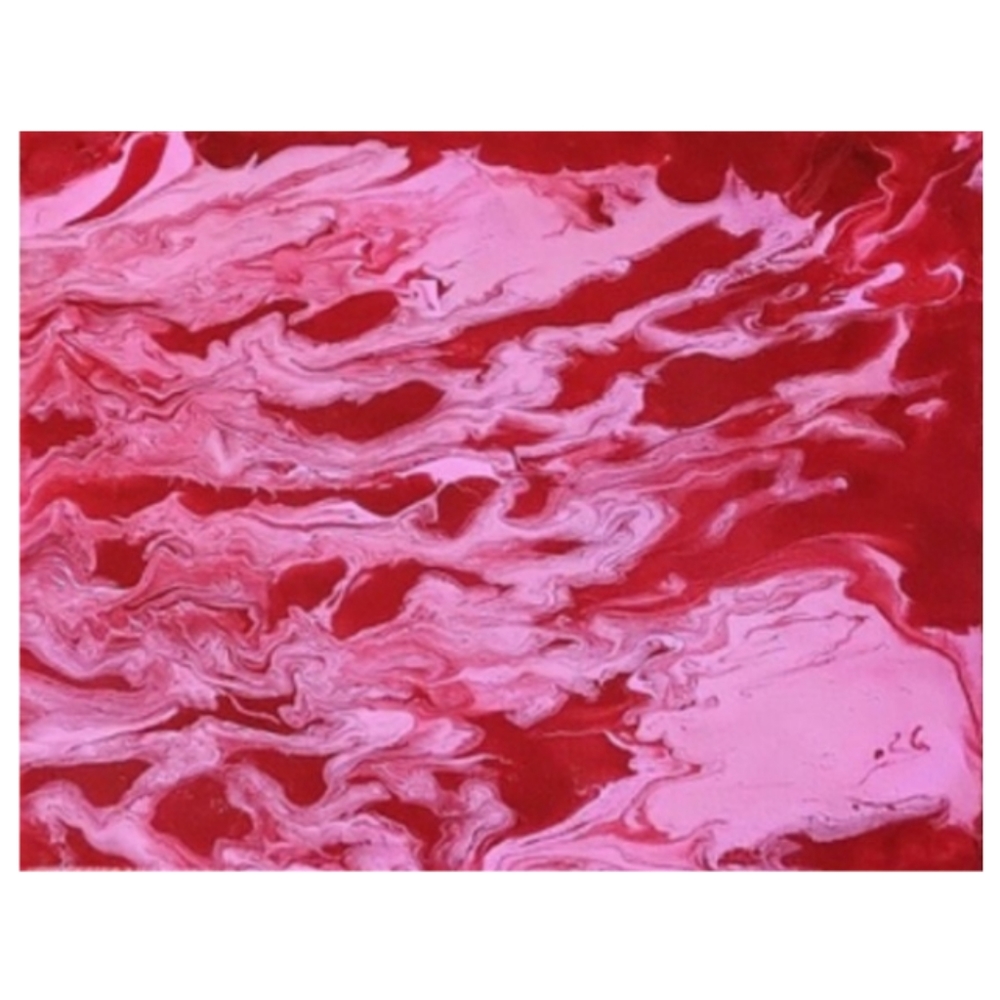 Hand Crafted Pink and Red Abstract Design 11x14 Inches Canvas Painting - Picture 3 of 4